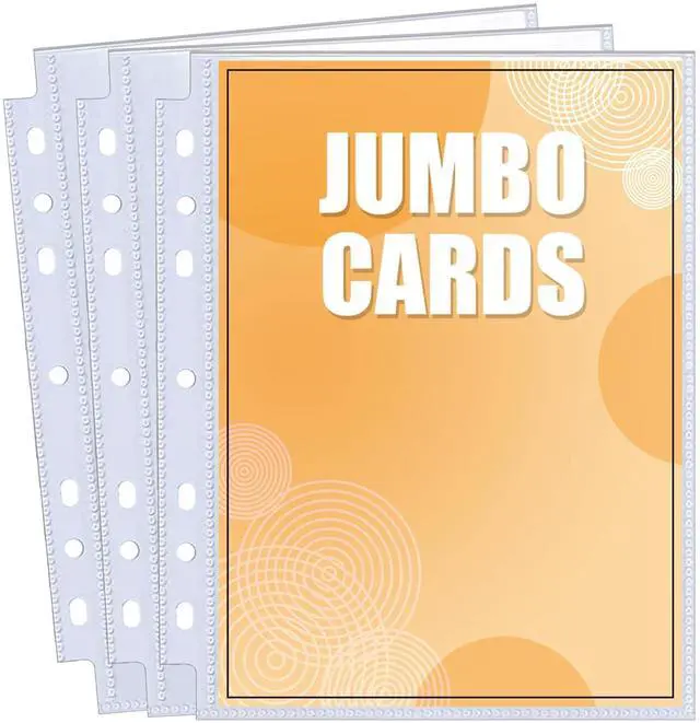 Main image of 50 Pack Jumbo Card Sleeves for A5 3/6 Ring Binders, 5.7" x 7.9" Ultra-Clear Top-Loading Sheets, Double-Sided Design with 100 Pockets, Oversized Card Protectors