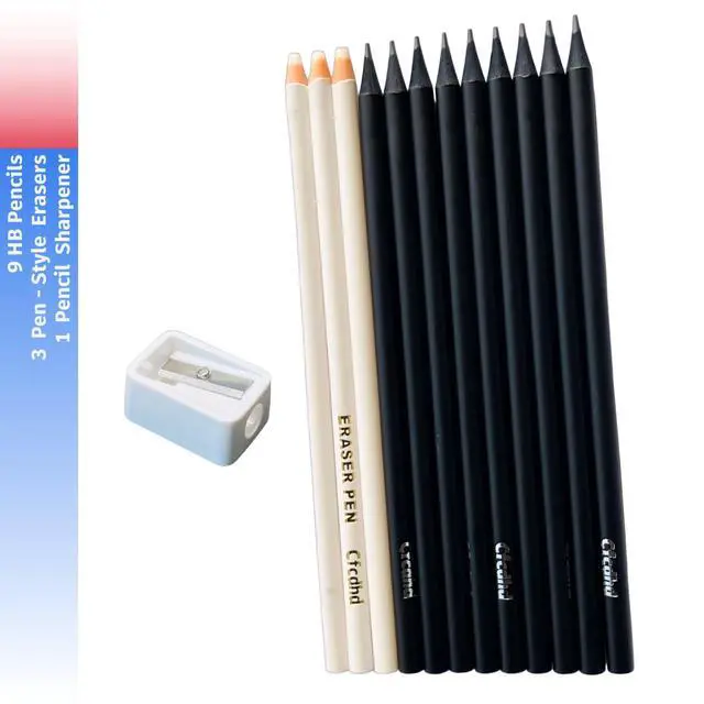 Alt view image 2 of 6 - #2 HB Pre-Sharpened Wood-Cased Graphite Pencils 9 Pack