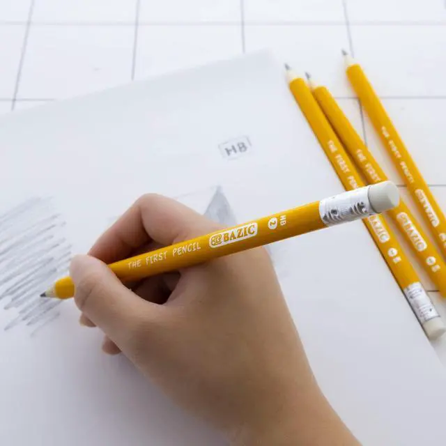 Alt view image 2 of 7 - Pre-Sharpened #2 HB Jumbo Pencils, Latex Free Eraser, Premium Wood Pre Sharpened Yellow Pencils for School Office (4/Pack), 1-Pack