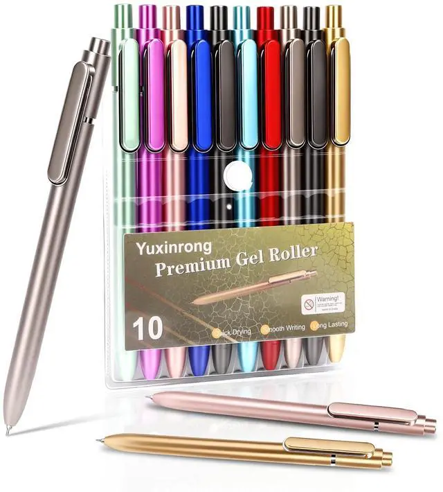 Main image of 10 Pcs Black Gel Pens 0.5mm Gel Ink Pens Bulk Fine Point Quick Drying Pens