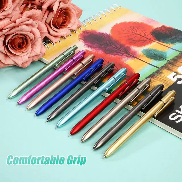 Alt view image 4 of 7 - 10 Pcs Black Gel Pens 0.5mm Gel Ink Pens Bulk Fine Point Quick Drying Pens