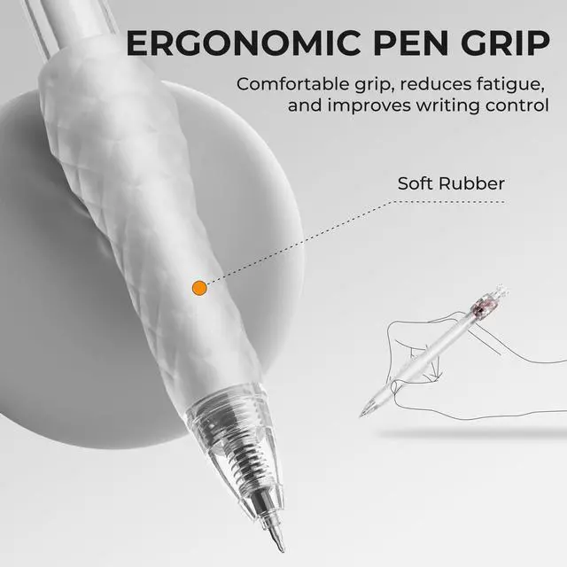 Alt view image 5 of 7 - 8 Pack Gel Pens - 0.7mm Fidget Rotating Black Ink, No Smudge