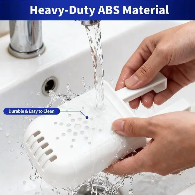 Alt view image 7 of 7 - Controlled Release Toilet Bowl Cleaner Tablets Holder, Universal Toilet Tank Cleaner Dispenser with Adjustable Hooks, Hanging Bleach Tablet Bracket for Long-Lasting Cleaning, Prevents Tank Buildup