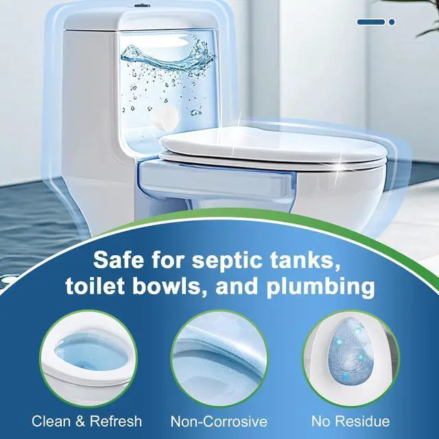 Alt view image 3 of 6 - Toilet Bowl Cleaner Tablets with Bleach 12 PACK Powerful Formula to Eliminate Limescale & Rust