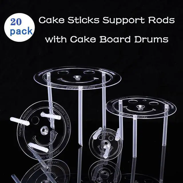 Alt view image 7 of 7 - 20Pcs Cake Dowel Rods Set 15pcs Cake Tier Supports Rods, 5pcs Cake Separator Plates for 4/6/8/10/12Inch Tiered Cake Stacking Birthday Wedding