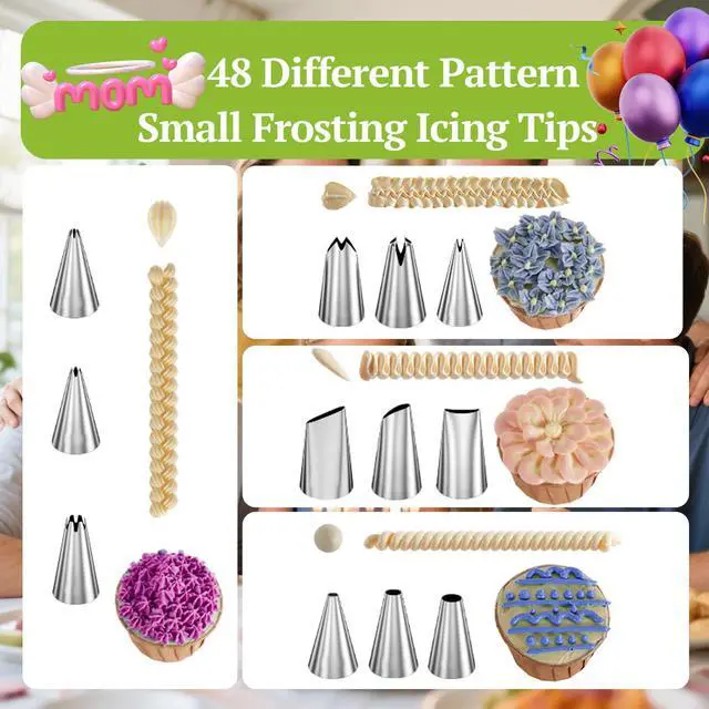 Alt view image 4 of 6 - Piping Tips Set, 48 Cake Decorating Tip