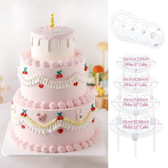 Alt view image 2 of 7 - Cake Pin Sticks Set, 16 Pieces Plastic Cake Sticks Support Rods with 4 Cake Dividers for 6, 8, 10, 12 Inch Cakes, Plastic Cake Support Rods for Wedding Cake Building and Stacking (16)