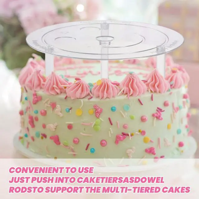 Alt view image 6 of 7 - Cake Pin Sticks Set, 16 Pieces Plastic Cake Sticks Support Rods with 4 Cake Dividers for 6, 8, 10, 12 Inch Cakes, Plastic Cake Support Rods for Wedding Cake Building and Stacking (16)