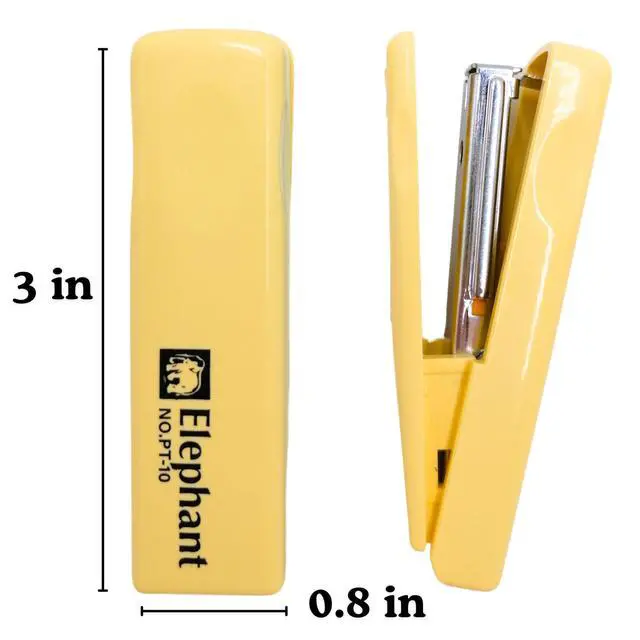 Alt view image 3 of 7 - Mini Stapler, Small Stapler, Thin Flat Compact Portable Pocket Slim Cute for Office Students Classroom School Travel (Yellow)
