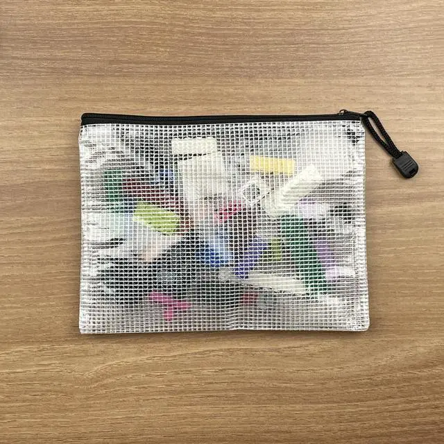 Alt view image 7 of 7 - A4(9"x 13")-Mesh Zipper Pouch Plastic Zipper File Zip Document Folders for Office Supplies Travel Bags,6-Pcs,Multicolor