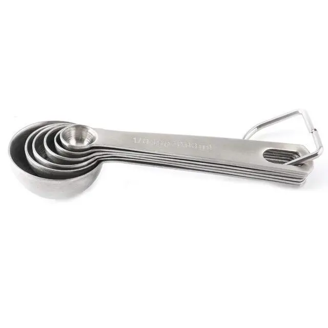 Alt view image 3 of 7 - 18/8 Stainless Steel Measuring Spoons with Ring Holder Bonus, Set of 6 Accurate Kitchen Tablespoon to 1/8 Metal Teaspoon Measuring Spoons