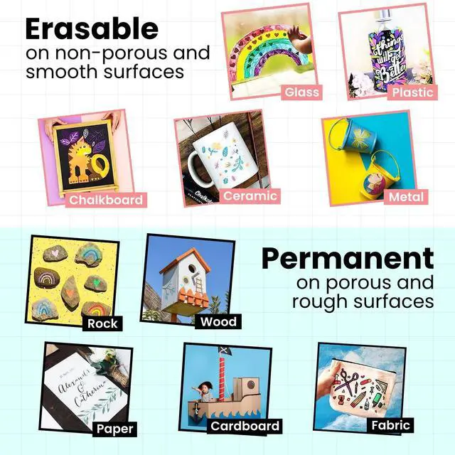 Alt view image 7 of 7 - Liquid Chalk Markers (8 Pack, 1mm Extra Fine Tip) for Chalkboard Signs, Blackboard, Window, Calendar, Bistro, Glass, Car | Washable Pastel Liquid Chalk Pens - Erasable Ink Chalkboard Markers