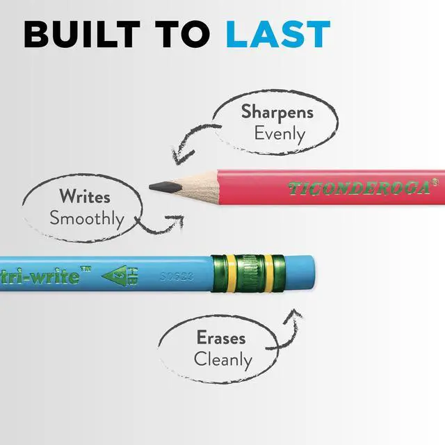 Alt view image 5 of 7 - My First Tri-Write Wood-Cased Pencils, Pre-Sharpened, 2 HB, With Erasers, Neon Colors, 12 Count