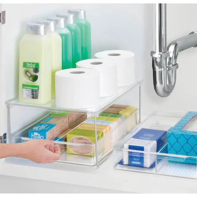 Alt view image 4 of 4 - Stackable Bathroom Shelf Riser, Clear