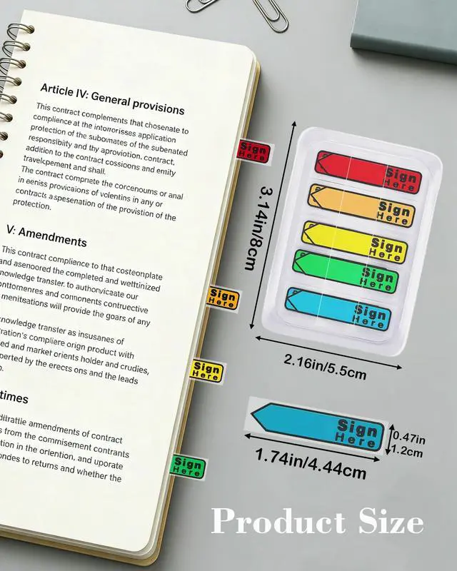 Alt view image 2 of 7 - 1000 Pcs Sign Here Sticky Tabs, Notary Signature & Date Page Flags