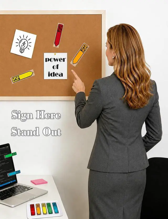 Alt view image 4 of 7 - 1000 Pcs Sign Here Sticky Tabs, Notary Signature & Date Page Flags