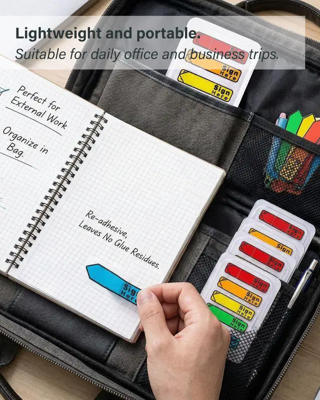 Alt view image 7 of 7 - 1000 Pcs Sign Here Sticky Tabs, Notary Signature & Date Page Flags