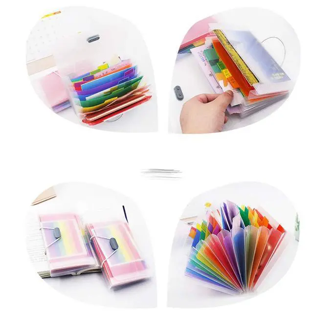 Alt view image 3 of 7 - 2 Pack Expanding File Folder,A6 Mini Accordion File Organizer,13 Pockets Rainbow Receipt Organizer Wellet for Monthly Bills,Cards,Check Coupons,Vouchers,Receipt Tax Item or Changes,Coupon Organizer