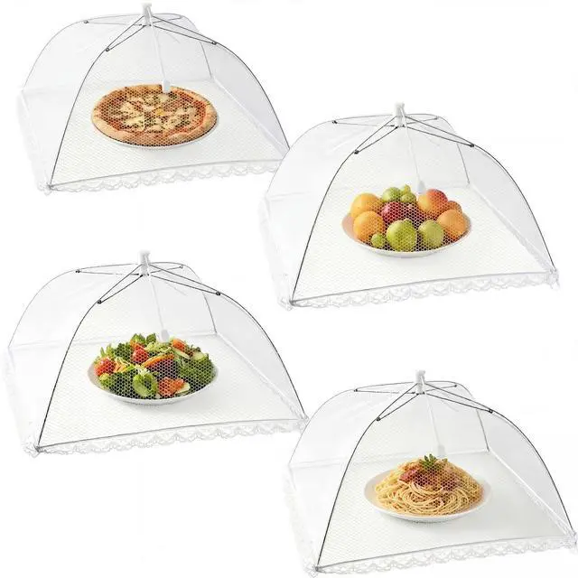 Main image of Mesh Food Covers for Outside 17"x17" 4 Pack Food Tent Nets for Outdoors BBQ