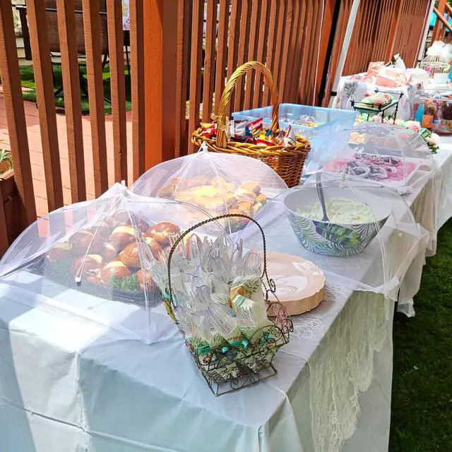 Alt view image 2 of 7 - Inflatable Serving Bar with Food Cover, Party Supplies for Buffet Food Drink Outside, 1 Inflatable Cooler, 3 Food Tents/Food Covers for Outdoors