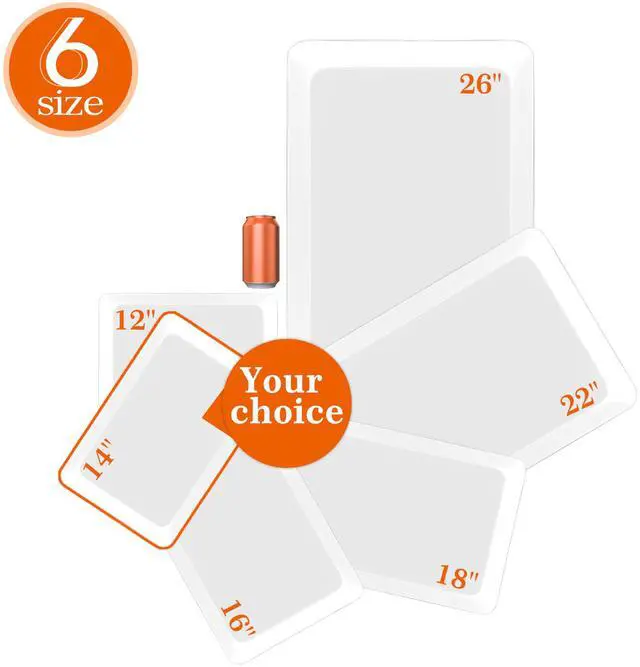 Alt view image 3 of 7 - Serving Tray Platter, 4 Pack Food Tray for Veggie Fruit Snack Dessert Cookie Cheese, Food Trays for Party Supplies Display, Plastic Platters for Serving Food, Large White Trays, BPA Free