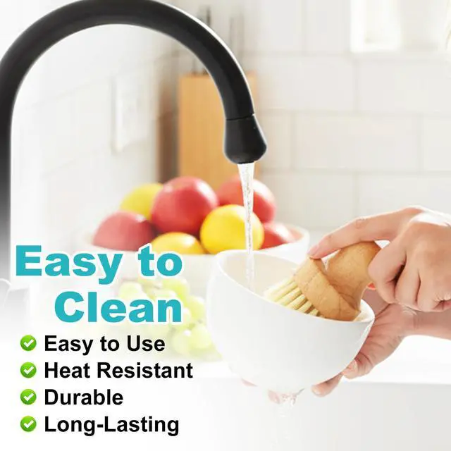 Alt view image 4 of 7 - 9 PCS Bamboo Dish Brush Set, Multifunctional Dishwashing Bamboo Scrub Brush with Natural Sisal Bristles, Wooden Dish Brush for Cleaning Pots, Pans, Dishes, Vegetables