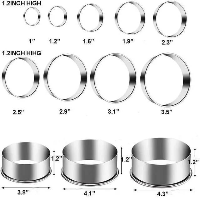 Alt view image 6 of 6 - 12 Pieces Biscuit Cookie Cutter Set With Tin Box Biscuit Plain Edge Round Cutters Metal Ring Baking Molds, Stainless Steel Cookie Dough Biscuit Muffins Cutters in Graduated Sizes