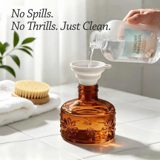 Alt view image 3 of 7 - 8 Oz Vintage Glass Soap Dispenser with Black Pump, Refillable Liquid Dispenser for Kitchen & Bathroom, Rustic Hand Dish Soap Liquid Container(Amber-Black Pump)