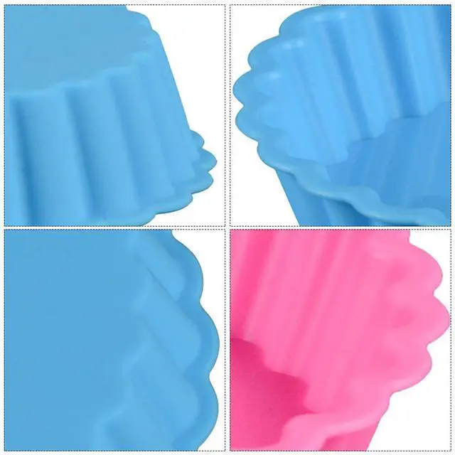 Alt view image 4 of 7 - 8 pcs Silicone Tart and Pie Molds, 4 Inch Fluted Mini Tart Mould Round Nonstick Quiche Pan Bakeware Mold for DIY Baking Pies/Tarts/Mousse Cakes/Small Dessert(Random Color)