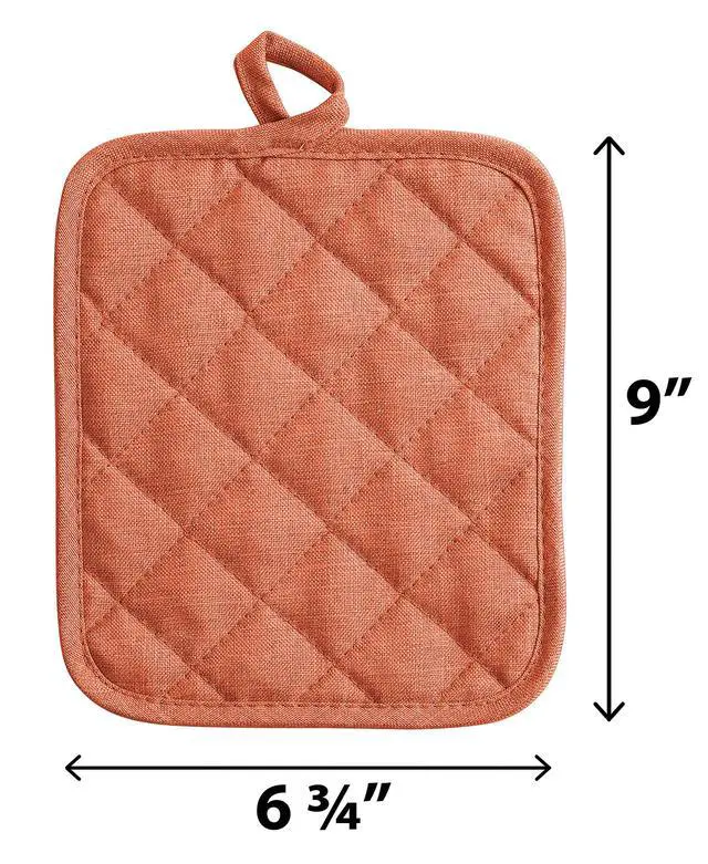 Alt view image 3 of 6 - 8-Pack Heat Resistant Pot Holders & Hot Pads (Coral, 4 Pack)
