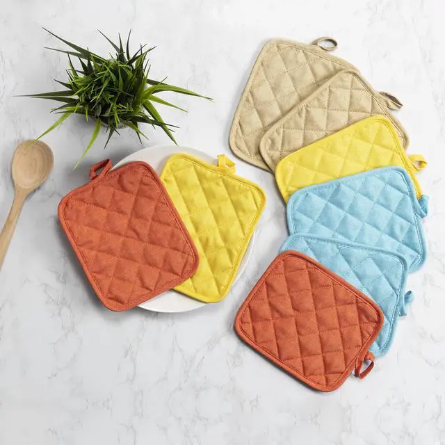 Alt view image 4 of 6 - 8-Pack Heat Resistant Pot Holders & Hot Pads (Coral, 4 Pack)