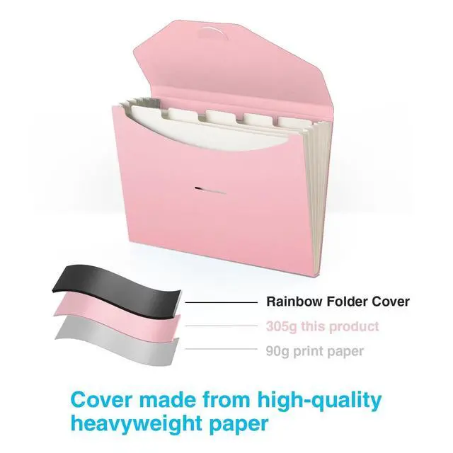 Alt view image 4 of 6 - Expanding File Folder Accordion Folders ECO Friendly 6 Pocket Organizer Pink
