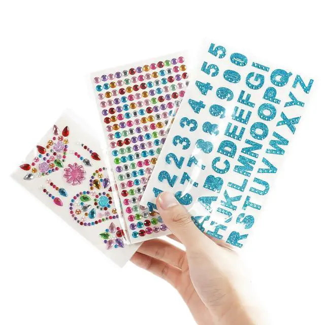 Alt view image 4 of 6 - Small Handheld Mirror with Handle Bulk Princess Mirror with Gem Rhinestone Stickers Mini Travel Makeup Mirror for Kids DIY Crafts Girls Party Favors (6, Bright Color)