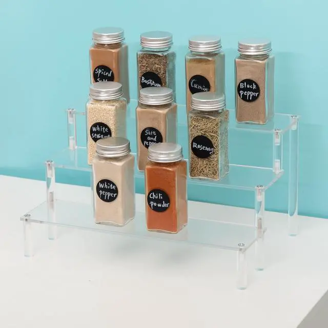 Alt view image 4 of 7 - 3 Steps Clear Acrylic Display Riser Cupcake Stand Display for Decoration and Organizer