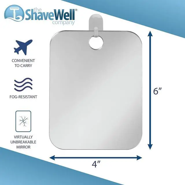Alt view image 3 of 7 - Fogless Hanging Bathroom Shower Mirror with Handheld Option for Men and Women | Includes Long-Lasting Removable Adhesive Hook for Wall