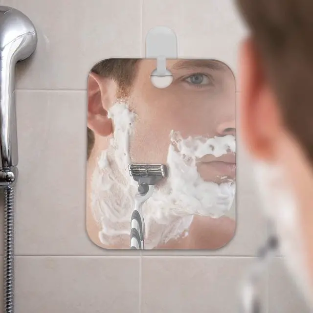 Alt view image 5 of 7 - Fogless Hanging Bathroom Shower Mirror with Handheld Option for Men and Women | Includes Long-Lasting Removable Adhesive Hook for Wall