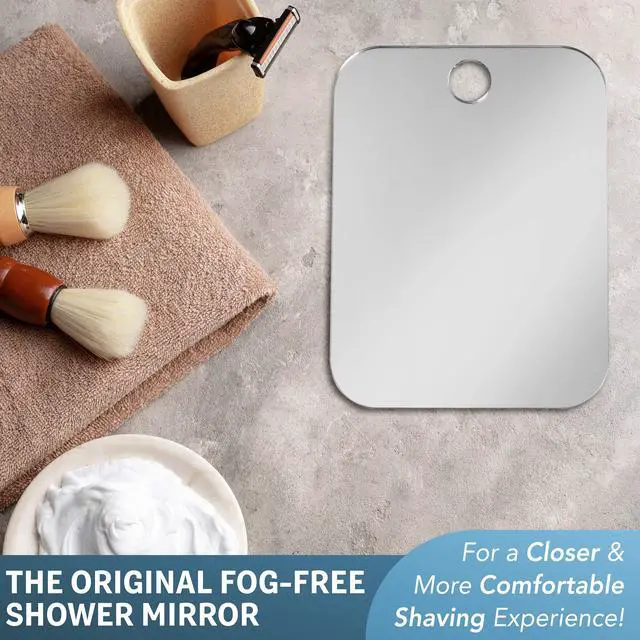 Alt view image 4 of 7 - Fogless Hanging Bathroom Shower Mirror with Handheld Option for Men and Women | Includes Long-Lasting Removable Adhesive Hook for Wall