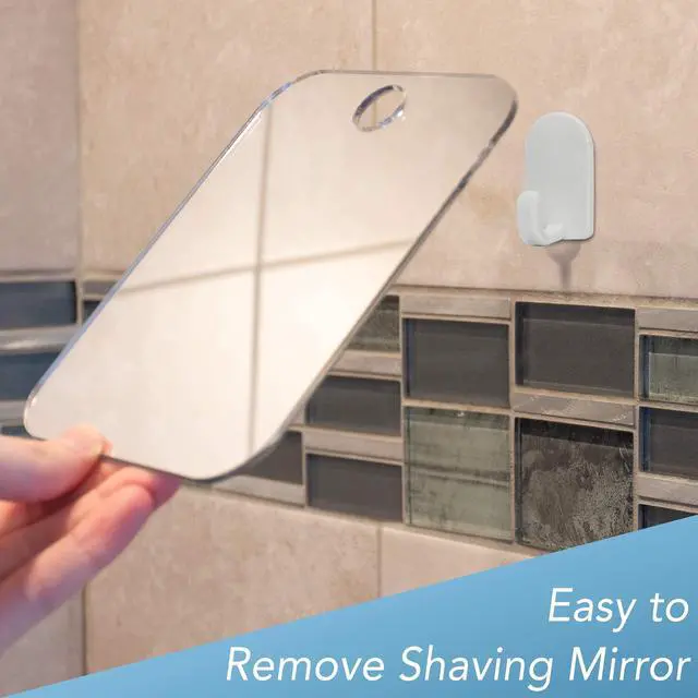 Alt view image 7 of 7 - Fogless Hanging Bathroom Shower Mirror with Handheld Option for Men and Women | Includes Long-Lasting Removable Adhesive Hook for Wall