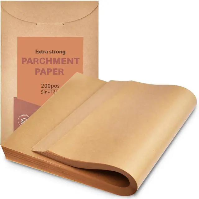 Main image of 200 Pcs Parchment Paper Sheets - 9x13 Inches Precut Non-Stick Cooking Paper, Disposable Liner for Baking, Air Fryer, Grilling, Frying, Steaming, Fits Standard Quarter Sheet Pan