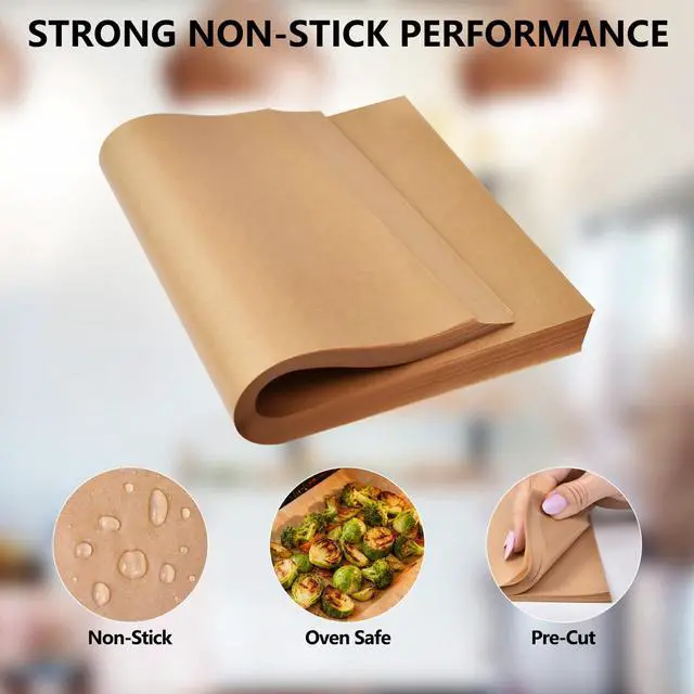Alt view image 5 of 7 - 200 Pcs Parchment Paper Sheets - 9x13 Inches Precut Non-Stick Cooking Paper, Disposable Liner for Baking, Air Fryer, Grilling, Frying, Steaming, Fits Standard Quarter Sheet Pan