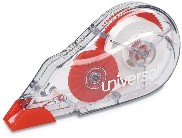 Main image of UNV75616 0.2 in. x 315 in. Non-Refillable Correction Tape Dispenser - Transparent/Red (10/Pack)