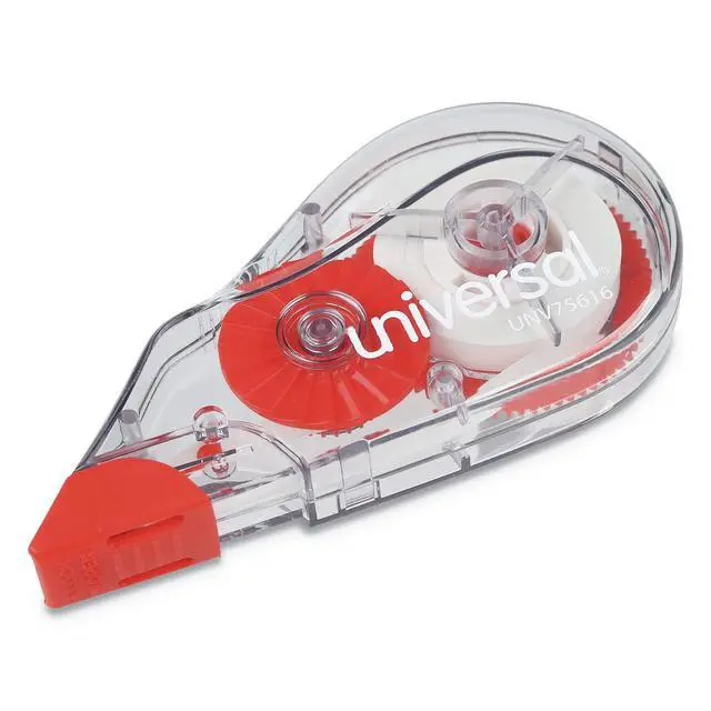 Alt view image 3 of 7 - UNV75616 0.2 in. x 315 in. Non-Refillable Correction Tape Dispenser - Transparent/Red (10/Pack)