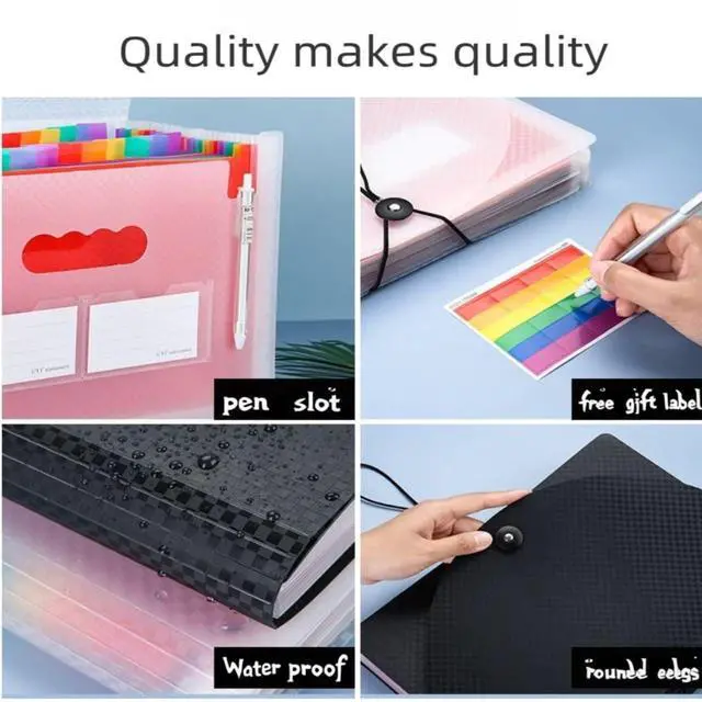 Alt view image 3 of 7 - 25-Pocket Accordion File Organizer, Monthly Bill Receipt Tax Organizer,High Capacity Expanding File Folder, Letter/A4 Size Essentials for School, Home, and Office-Black