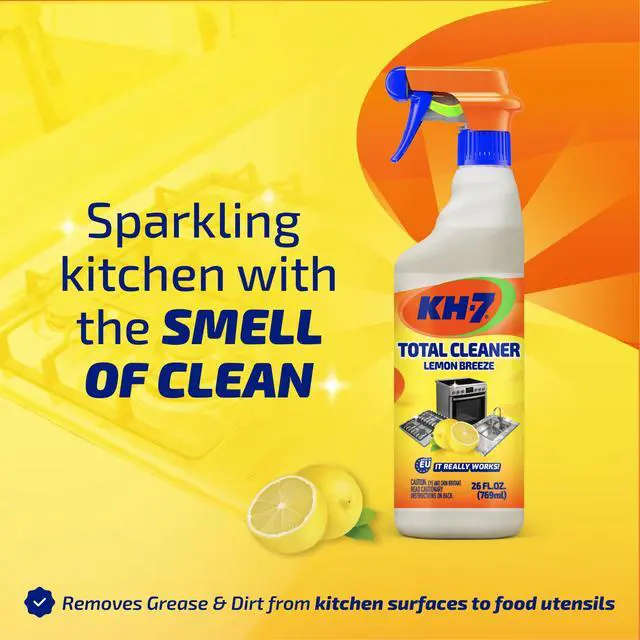 Alt view image 2 of 7 - KH7 Total Cleaner Lemon Breeze Multipurpose Cleaning Spray - Fresh Lemon Scent All-Purpose Cleaner for Home, Kitchen & Appliances | Powerful Everyday Cleaner & Grease Remover, 26 oz