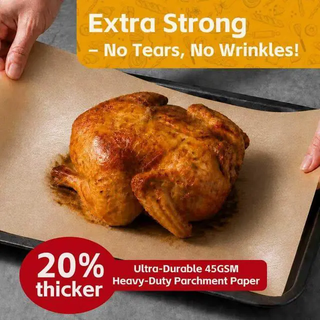 Alt view image 2 of 7 - 100 Pcs 12x16 Inches Unbleached Parchment Paper Sheets for Baking, Half Sheet Precut Parchment Paper, Cooking, Grilling, Air Fryer and Steaming, Fit for Half Sheet Pans