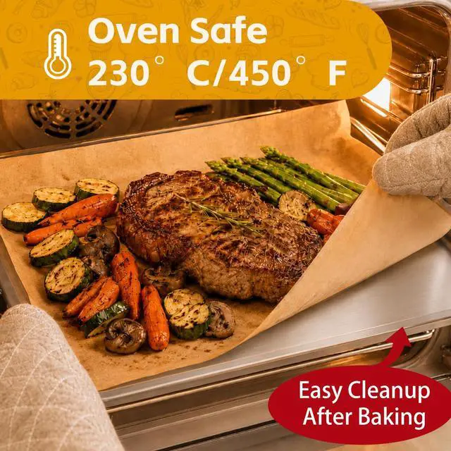 Alt view image 5 of 7 - 100 Pcs 12x16 Inches Unbleached Parchment Paper Sheets for Baking, Half Sheet Precut Parchment Paper, Cooking, Grilling, Air Fryer and Steaming, Fit for Half Sheet Pans