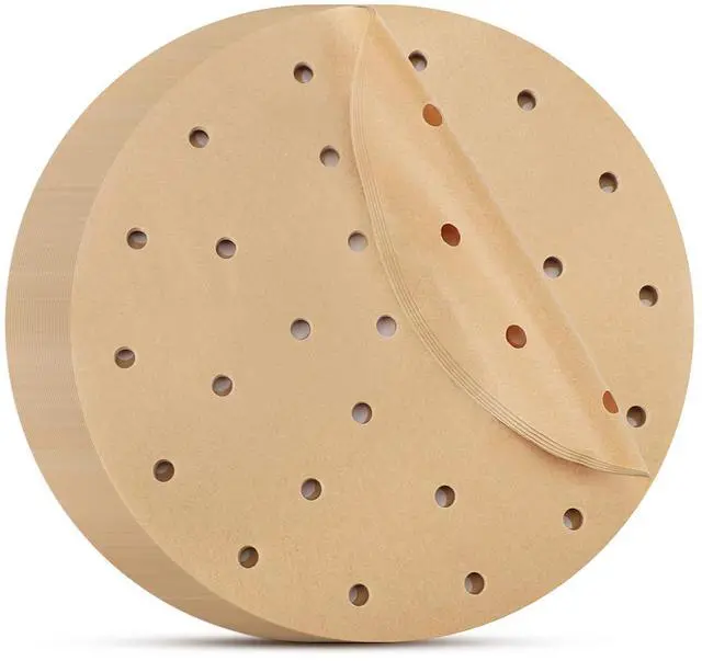 Main image of Air Fryer Parchment Paper 8 Inch, 200pcs Unbleached Fryer Disposable Paper Liners Round Air Fryer Filter Paper Perforated Parchment Paper Bamboo Steamer Papers for Air Fryer and Steaming Basket