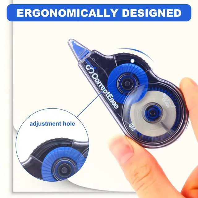 Alt view image 3 of 7 - Correction Tape, Easy To Use, Stable grip, High covering power for Instant Corrections. Correct Wrong Writing At Any Time, For school, Office (14-pack, 8M, 8.5X4 cm Blue)