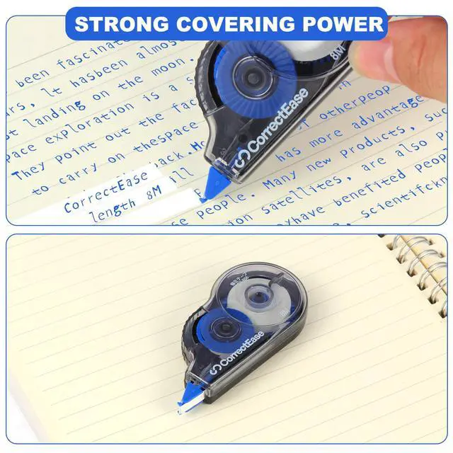 Alt view image 6 of 7 - Correction Tape, Easy To Use, Stable grip, High covering power for Instant Corrections. Correct Wrong Writing At Any Time, For school, Office (14-pack, 8M, 8.5X4 cm Blue)