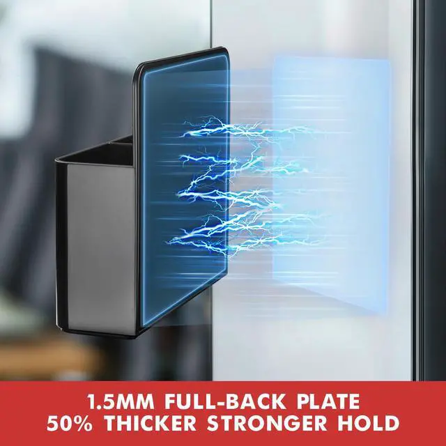Alt view image 2 of 7 - Magnetic Marker Holder for Whiteboard and Locker, 4 Pack Magnetic Cups for Dry Erase Markers, Pen and Pencil Organizer for Fridge Storage, Classroom and Office Accessories (Black)